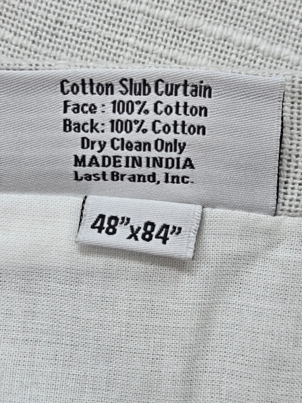 NWT QUINCE 1 panel 48x84 Cotton Slub Curtain Cloud 0737